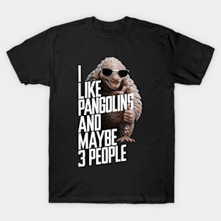 I Like Pangolins And Maybe 3 People Funny Animal Gift For Pangolin Lover T-Shirt